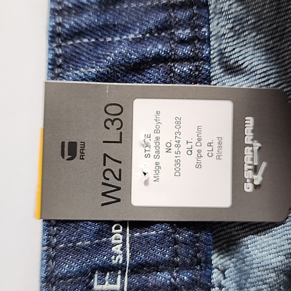 G-Star Striped Denim Midge Saddie Boyfriend Jeans - Picture 8 of 14